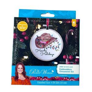 The Pioneer Woman Cowboy Hat with Lights Embroidery Ornament Kit Howdy Holidays